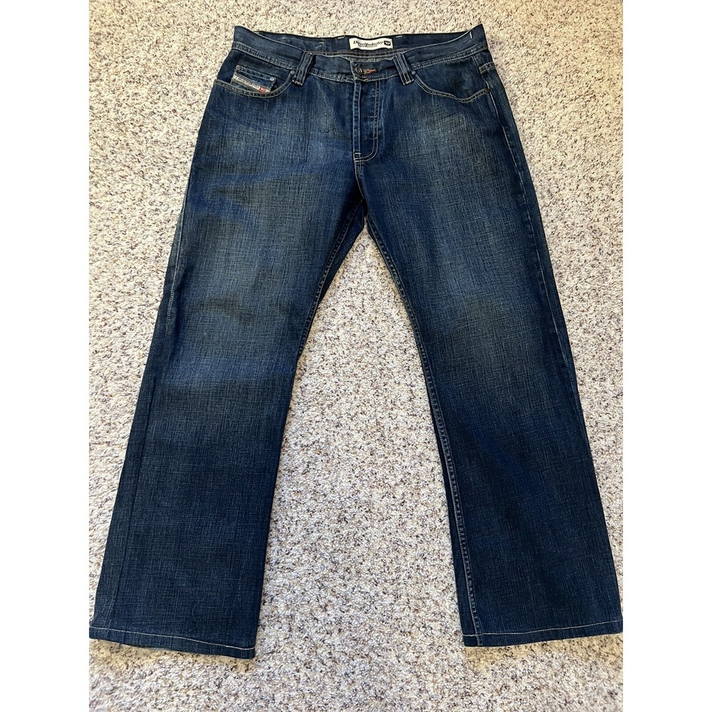 DIESEL INDUSTRY Men's 36 Superior Button‎ Fly Dark Blue Wash Straight Jeans